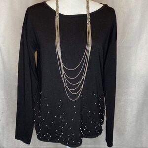 Liz Claiborne Career Wear Black Beaded Pul…